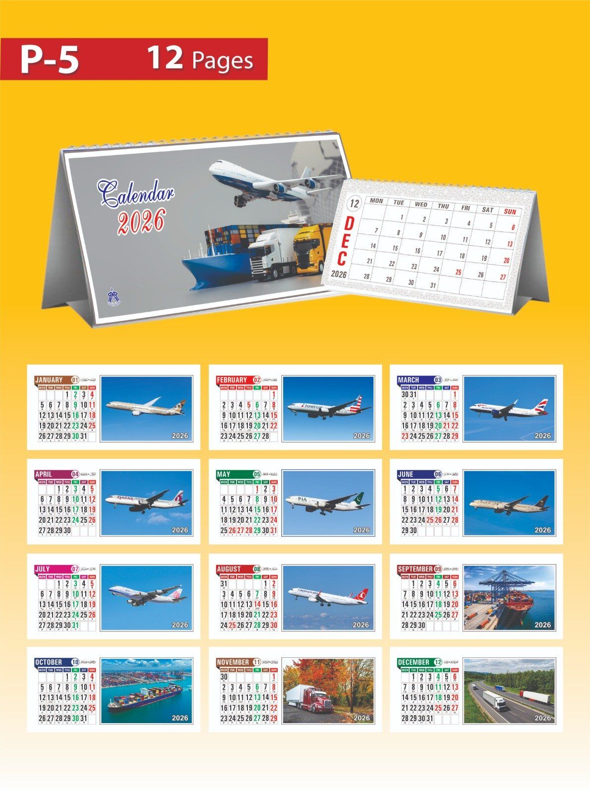 Art Card Table Calendar – 11 × 28 Inches - Image 5