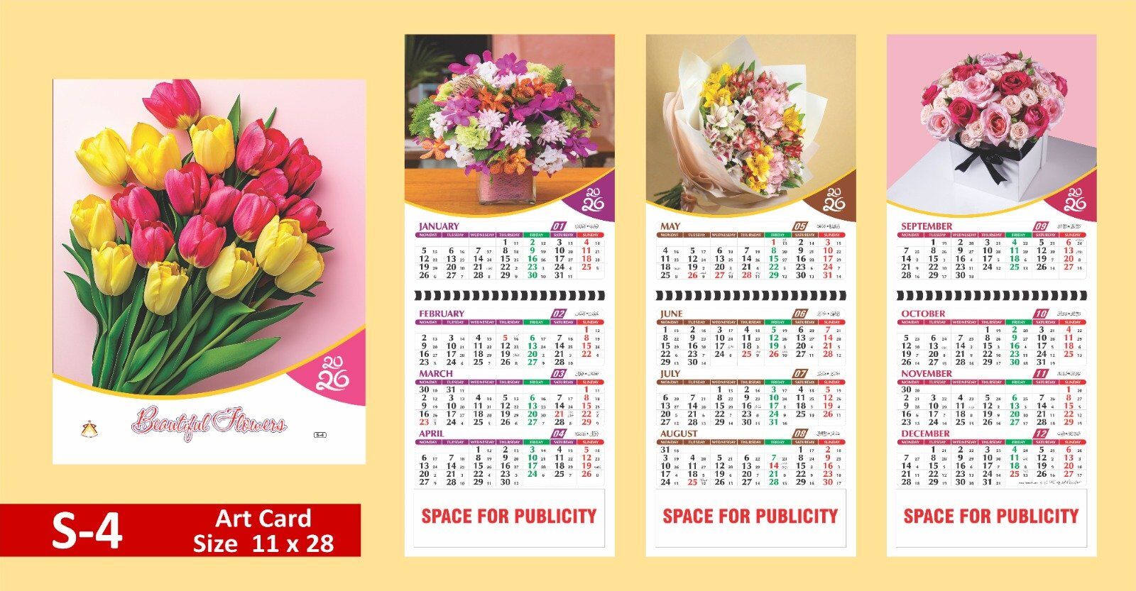 Art Paper Wall Calendar | 11 × 28 Inches - Image 5